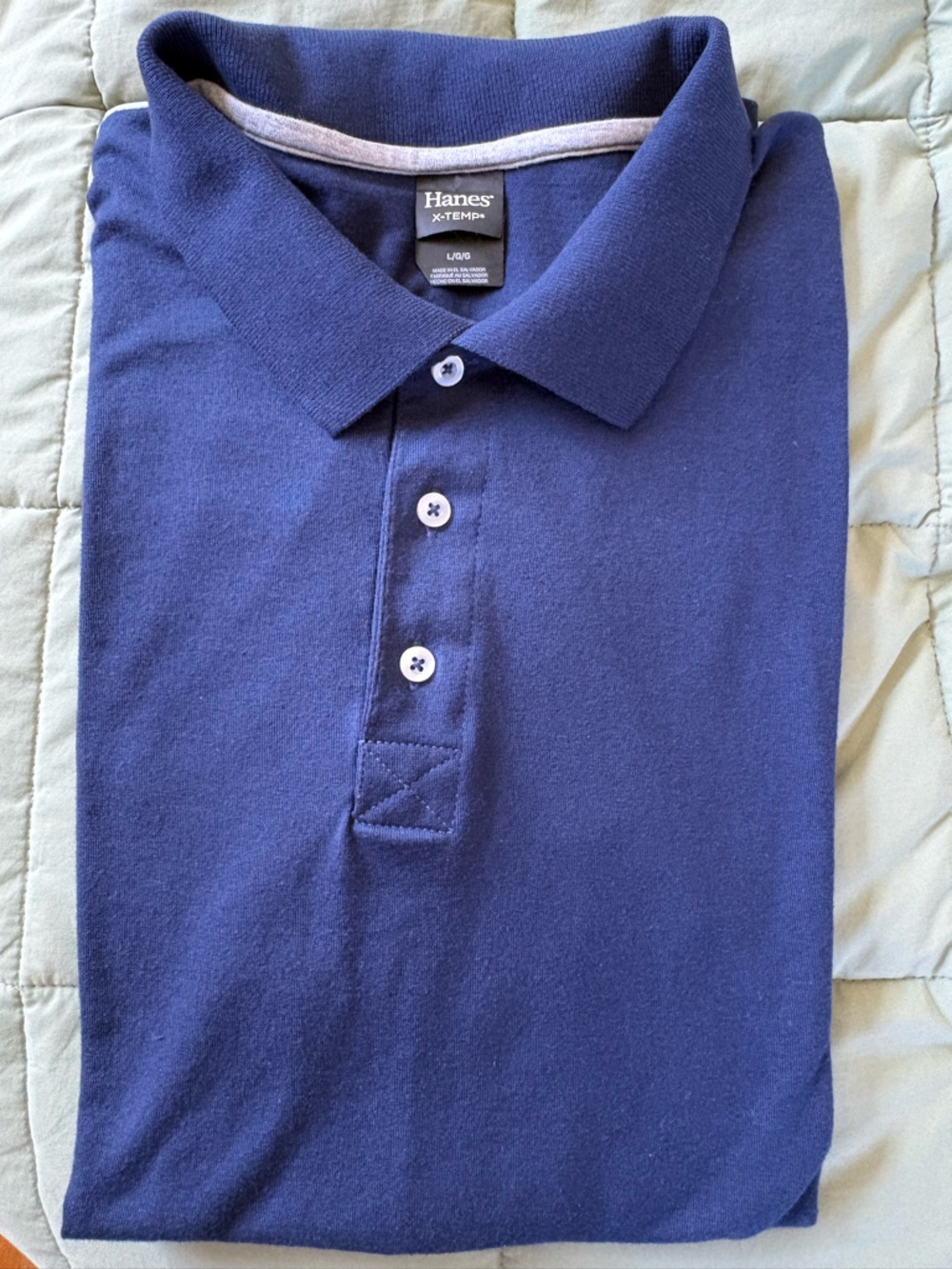 Hanes Men's Navy Blue Polo Shirt